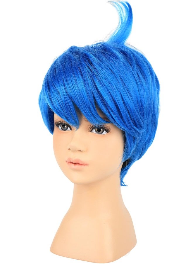 morvally Kids Girls Short Blue Costume Hair Wig for Children Halloween Costume Anime Cosplay (Kids) - Image 2